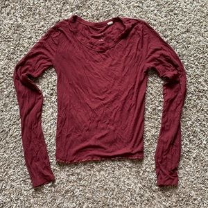 pacsun basics long sleeve shirt, maroon